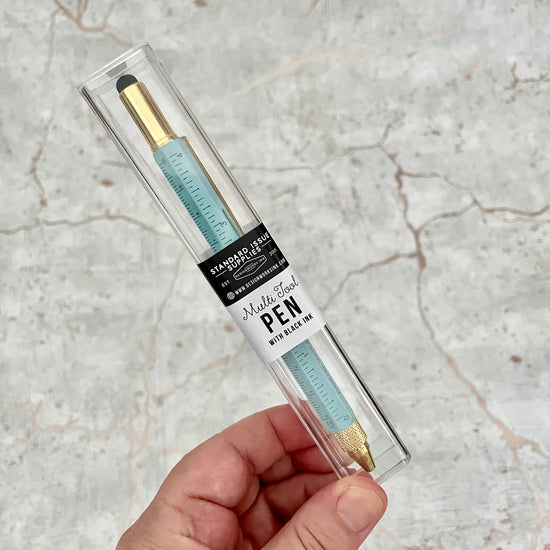 Gold and Blue Multi-tool Pen