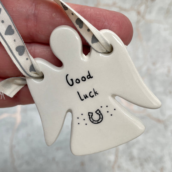 Good Luck Ceramic Hanging Angel