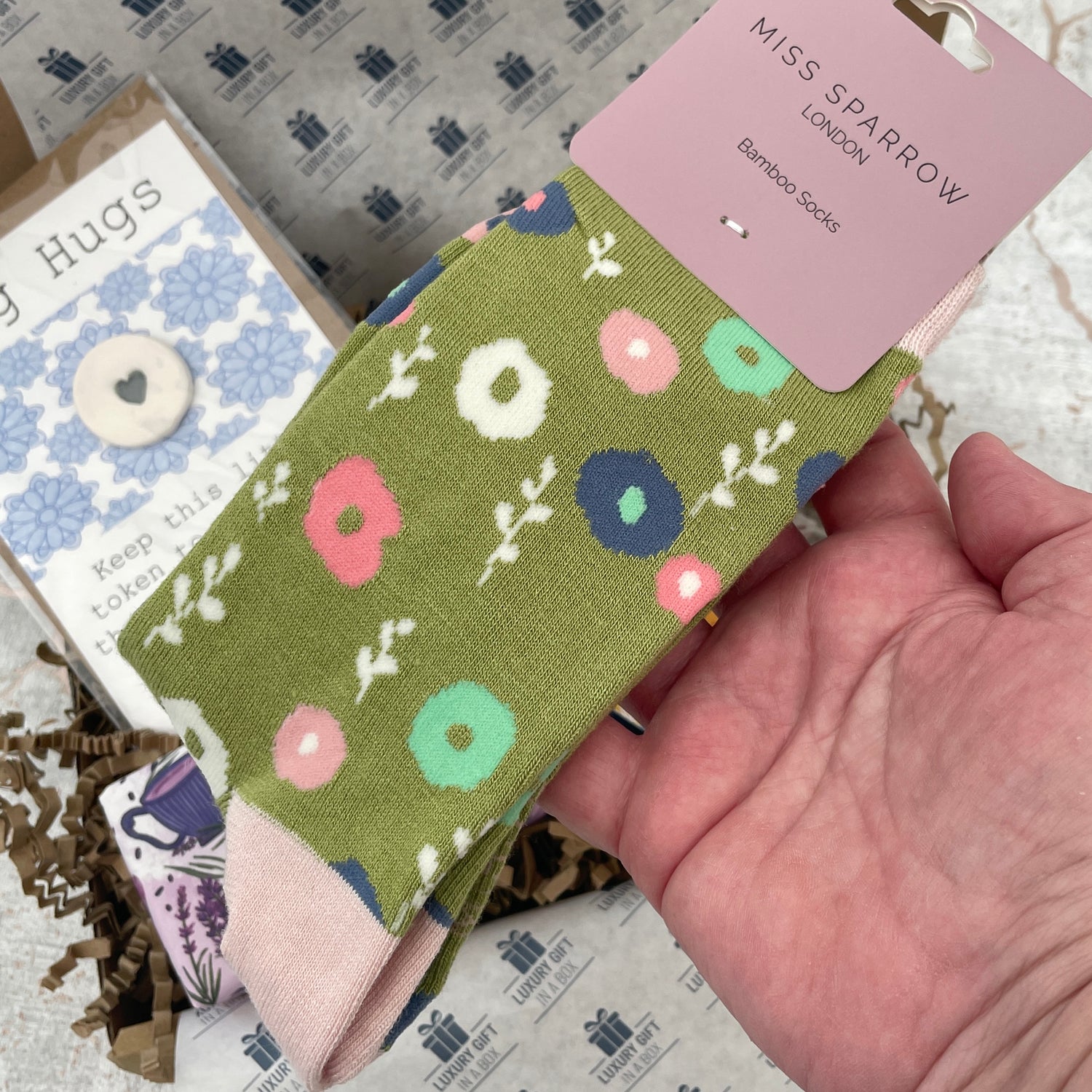 Flower Print Ladies Bamboo Socks
