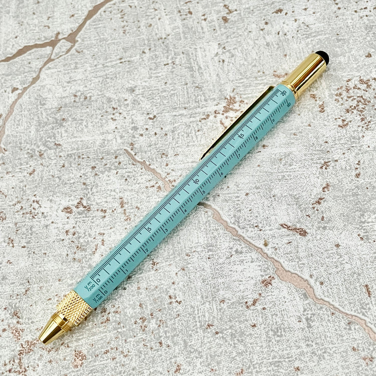 Gold and Blue Multi-tool Pen