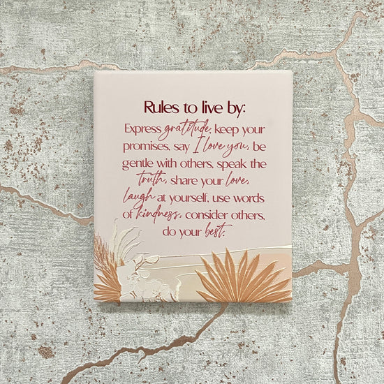 Rules to Live By - Ceramic Plaque