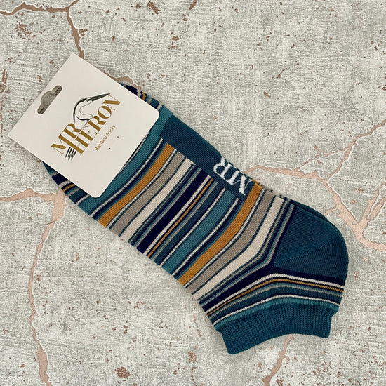 Denim Striped Trainer Bamboo Socks