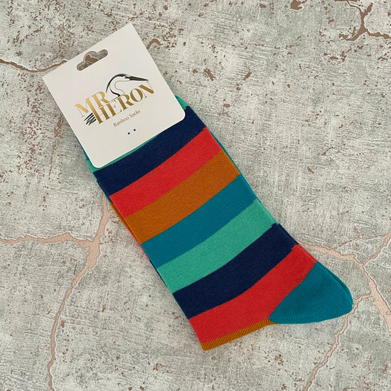 Mens Striped Bamboo Socks - Multicoloured