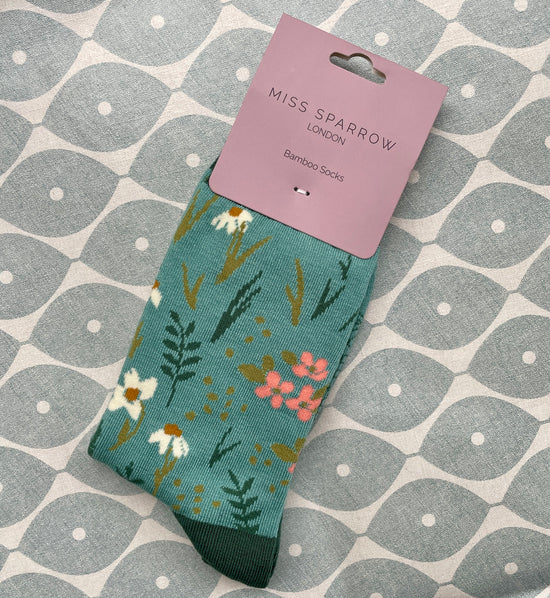 Meadow Ladies Bamboo Socks - Duck Egg