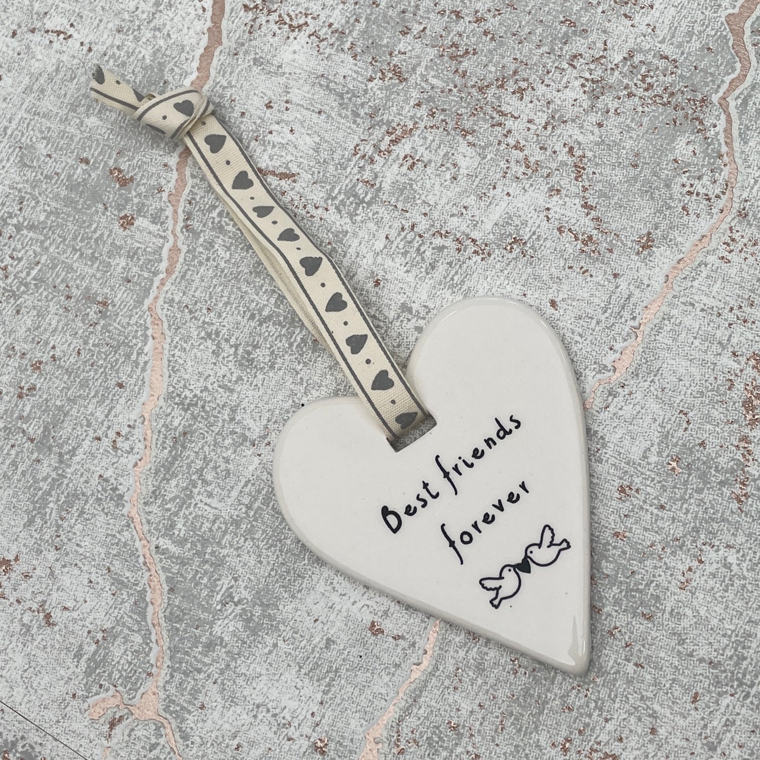 Best Friends Forever Ceramic Hanging Heart