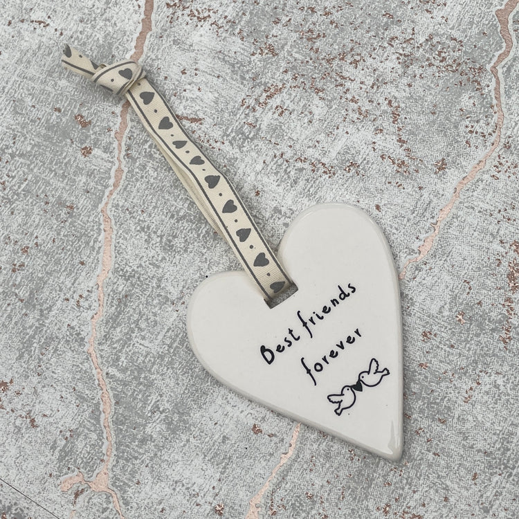 Best Friends Forever Ceramic Hanging Heart