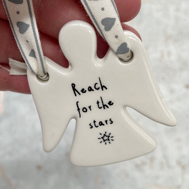 Reach for the Stars Ceramic Hanging Angel