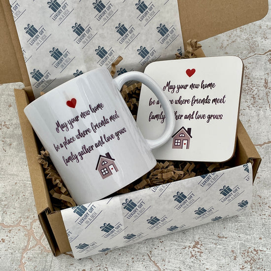 New Home Mug and Coaster Gift Box