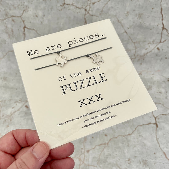 "We are pieces of the same puzzle" WIsh Bracelet