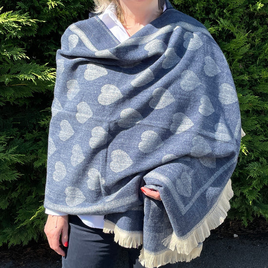 Large Super Soft Heart Scarf