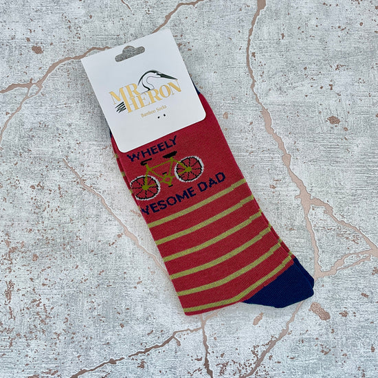 Wheely Awesome Dad Mens Bamboo Socks One Size